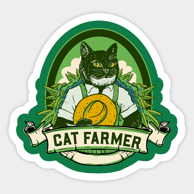 Cat farmer Sticker by Deduder.store